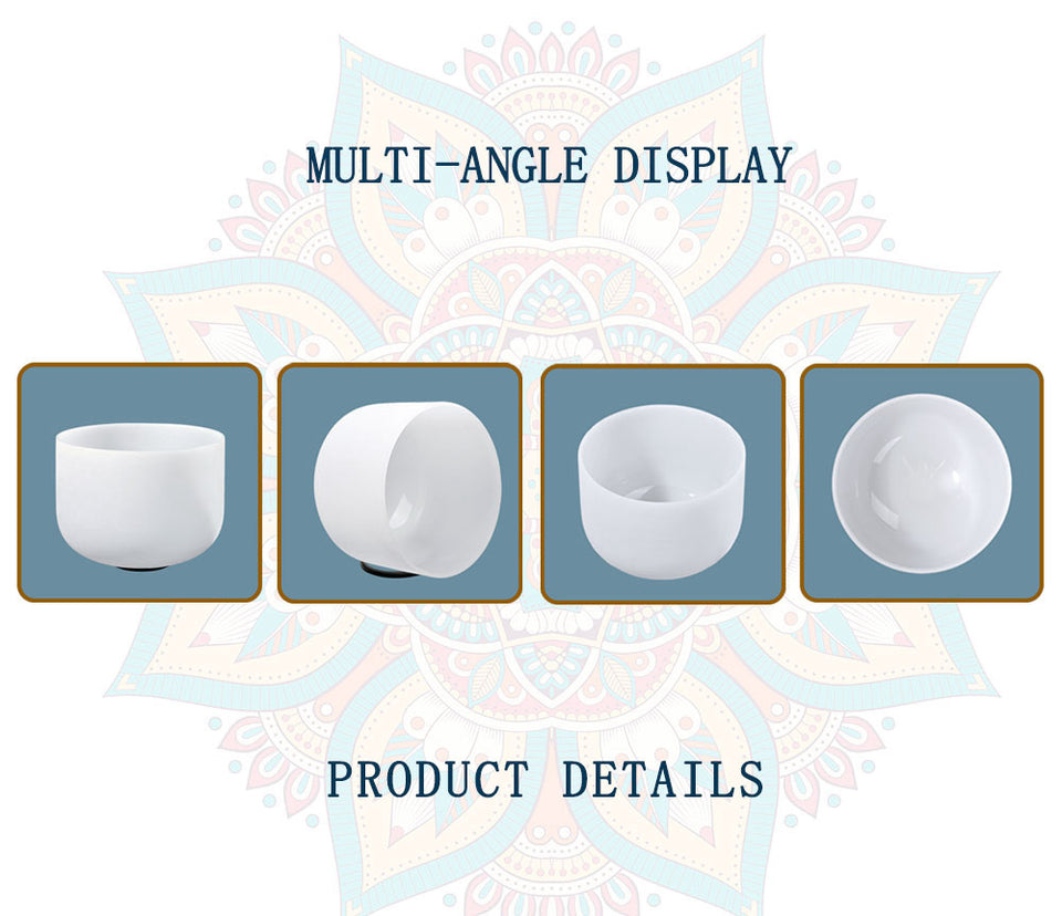 CVNC big promotion set of 5pcs 6-10''  Note A# C# D# F# G# Frosted Quartz Crystal Singing Bowl Meditaion