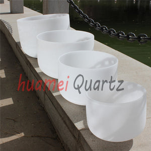 Chakra Tuned Set 7 chakra Patterned Frosted crystal singing bowl 432hz 8''-14''