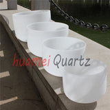 Chakra Tuned Set 7 chakra Patterned Frosted crystal singing bowl 432hz 8''-14''