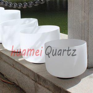 Chakra Tuned Set 7 chakra Patterned Frosted crystal singing bowl 432hz 8''-14''