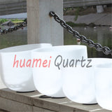 Chakra Tuned Set 7 chakra Patterned Frosted crystal singing bowl 432hz 8''-14''