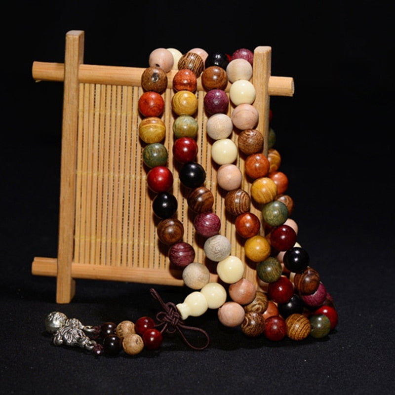 Cindiry 108*6mm/8mm Variety of Sandalwood Tibetan Buddhist Prayer Beads Bracelets Buddha Mala Rosary Wooden Charm Bracelet