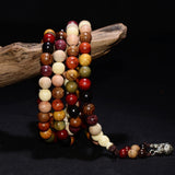 Cindiry 108*6mm/8mm Variety of Sandalwood Tibetan Buddhist Prayer Beads Bracelets Buddha Mala Rosary Wooden Charm Bracelet