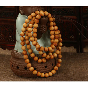 Cindiry 108*8mm/ 108*6mm New Natural Sandalwood Buddhist Wenge Prayer Beads Bracelet Bangle Women Men Jewelry