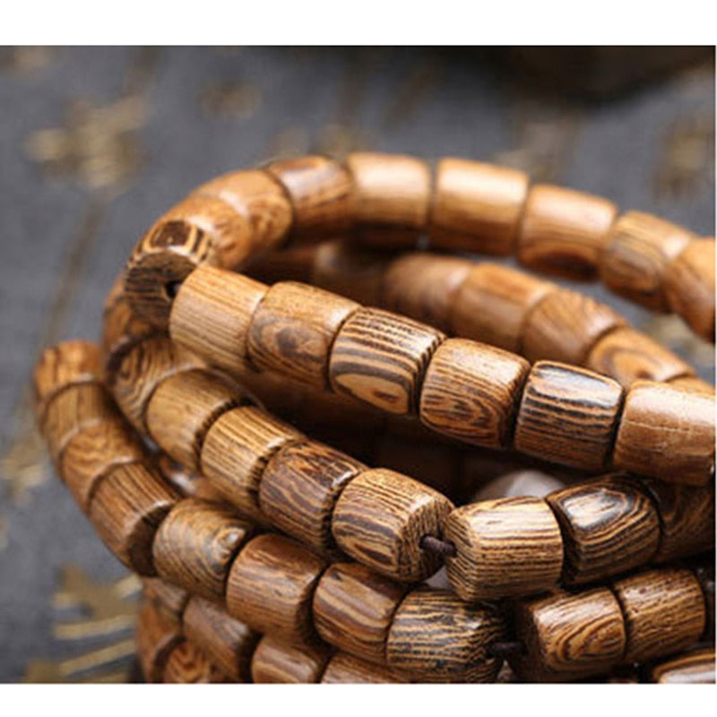 Cindiry Brand 108*8mm/ 108*6mm Natural Sandalwood Buddhist Prayer Beads Bracelet Bangle Women Men Jewelry P05