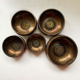 Copper Yoga Tibetan Singing Bowl Set Hand Hammered For Meditation Prayer Chakra Himalayan Crystal Home Decoration Decorative