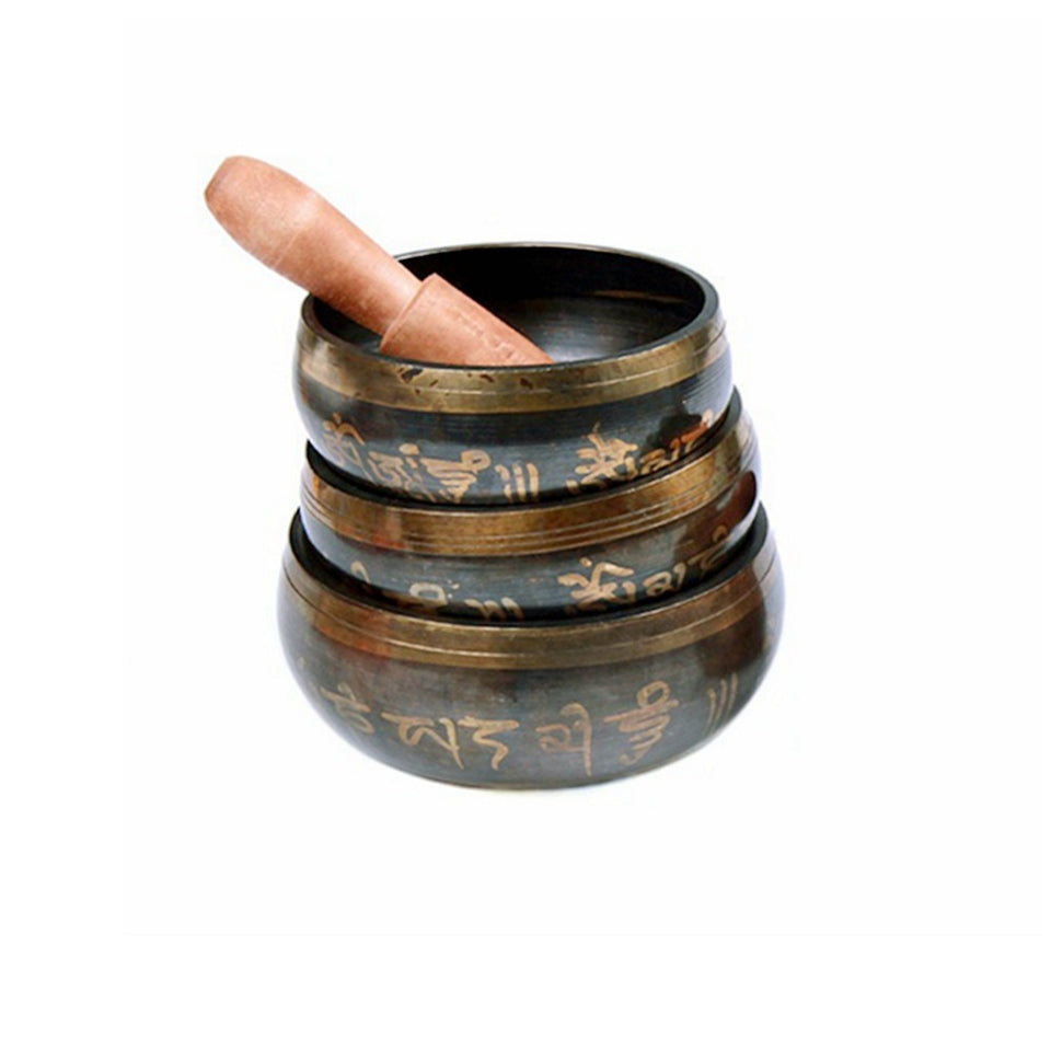 Copper Yoga Tibetan Singing Bowl Set Hand Hammered For Meditation Prayer Chakra Himalayan Crystal Home Decoration Decorative