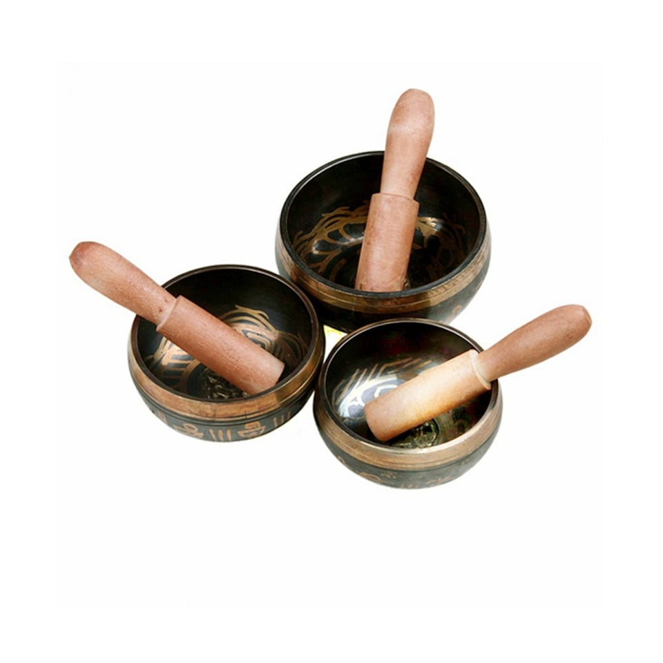 Copper Yoga Tibetan Singing Bowl Set Hand Hammered For Meditation Prayer Chakra Himalayan Crystal Home Decoration Decorative