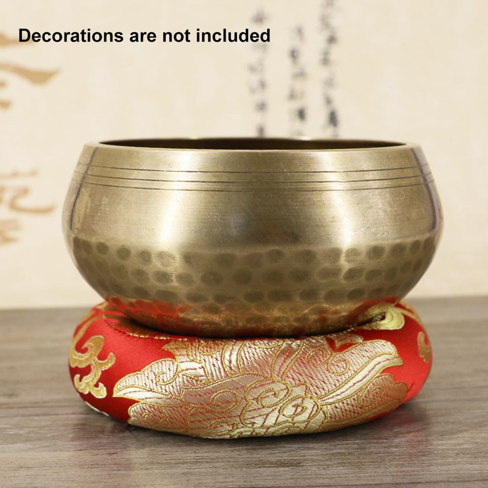 Decoration Retro Ring Pillow Soft Buddhism Handmade Round Portable Holder Cotton Blend Tibetan Comfortable Singing Bowl Cushion