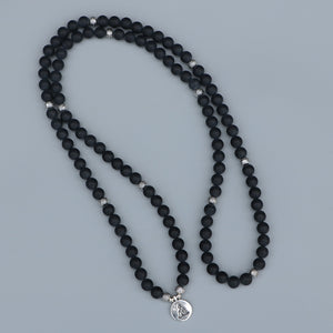 108 Beads Mala Bracelets Women Men Lover's Gift Matte Black Onyx Strands Bracelet Yoga Jewelry