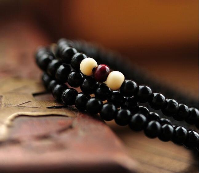 Fashion Bracelets Natural 6mm Rosewood Beads 108 Buddha Bracelets Men Women Long Bangle Religion Gift Wholesale Tibet Jewelery