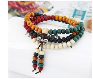 Fashion Bracelets Natural 6mm Rosewood Beads 108 Buddha Bracelets Men Women Long Bangle Religion Gift Wholesale Tibet Jewelery