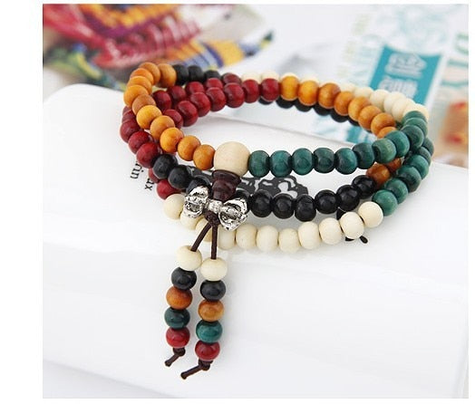 Fashion Bracelets Natural 6mm Rosewood Beads 108 Buddha Bracelets Men Women Long Bangle Religion Gift Wholesale Tibet Jewelery