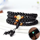 Glowing in the Dark Moon Luminous Bracelet for Women Men Lover Dragon Black Buddha 108 Male Beads Bangles & Bracelets Handmade