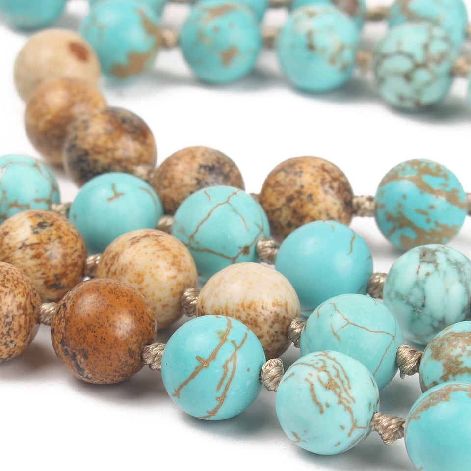 Go2boho Boho Necklaces Women 108 Mala Beads Necklace Jewelry Collier Femme 2019 Women Natural Stones Tassel 8mm Beads Meditation