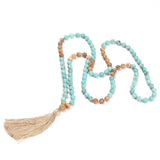 Go2boho Boho Necklaces Women 108 Mala Beads Necklace Jewelry Collier Femme 2019 Women Natural Stones Tassel 8mm Beads Meditation