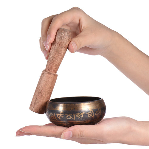 Handmade 2.8 Inch Tibetan Bell Metal Singing Bowl with Striker for Buddhism Buddhist Meditation & Healing Relaxation