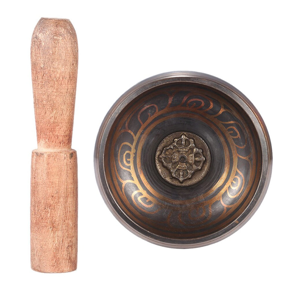 Handmade 2.8 Inch Tibetan Bell Metal Singing Bowl with Striker for Buddhism Buddhist Meditation & Healing Relaxation