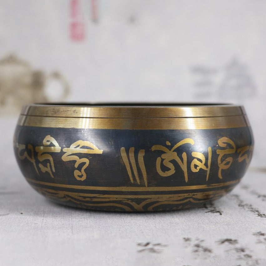 Handmade 3.15 Inch Tibetan Bell Metal Singing Bowl with Striker for Buddhism Buddhist Meditation & Healing Relaxation