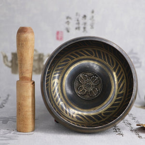 Handmade 3.15 Inch Tibetan Bell Metal Singing Bowl with Striker for Buddhism Buddhist Meditation & Healing Relaxation
