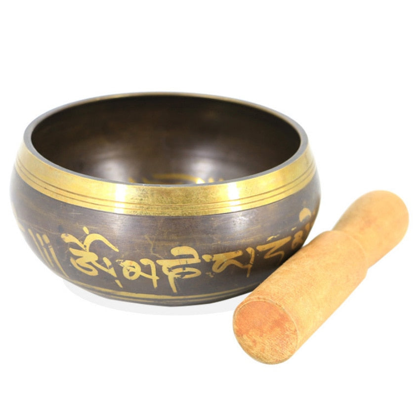 Handmade 3.15 Inch Tibetan Bell Metal Singing Bowl with Striker for Buddhism Buddhist Meditation & Healing Relaxation