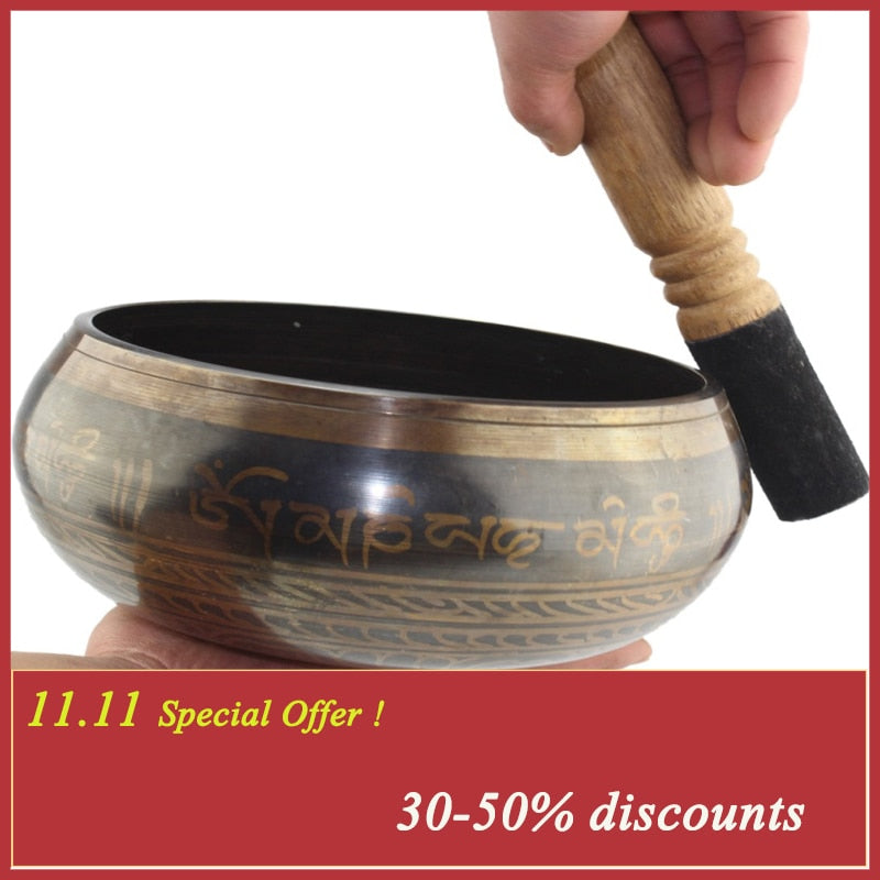 Himalayan Hand Bowl Decorative  Chakra Meditation wall dishes Yoga Tibetan Buddhist Brass Singing Bowl