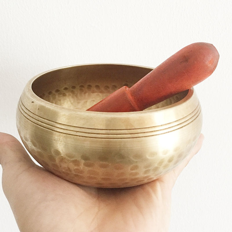Himalayan Hand Hammered Chakra Meditation Bowl Decorative-wall-dishes Yoga Tibetan Buddhist Brass Singing Bowl