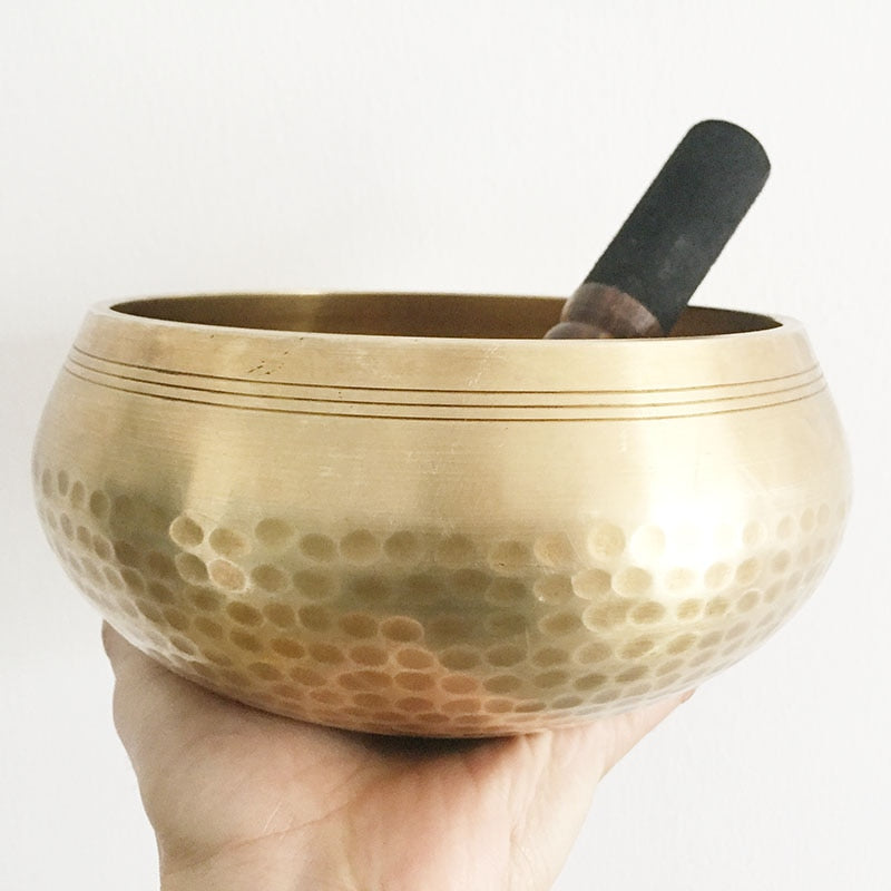 Himalayan Hand Hammered Chakra Meditation Bowl Decorative-wall-dishes Yoga Tibetan Buddhist Brass Singing Bowl
