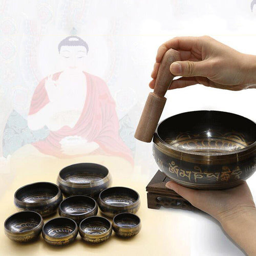 Himalayan Hand Hammered Chakra Meditation Handmade Bowl Decorative-wall-dishes Yoga Tibetan Buddhist Brass Singing Bowl Gu08
