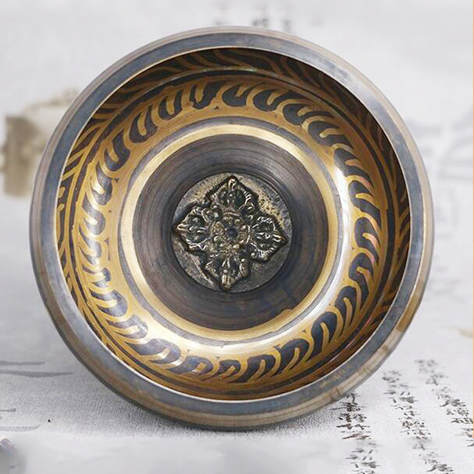 Himalayan Hand Hammered Chakra Meditation Handmade Bowl Decorative-wall-dishes Yoga Tibetan Buddhist Brass Singing Bowl Gu08