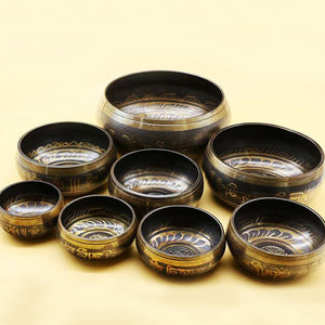 Himalayan Hand Hammered Chakra Meditation Handmade Bowl Decorative-wall-dishes Yoga Tibetan Buddhist Brass Singing Bowl Gu08