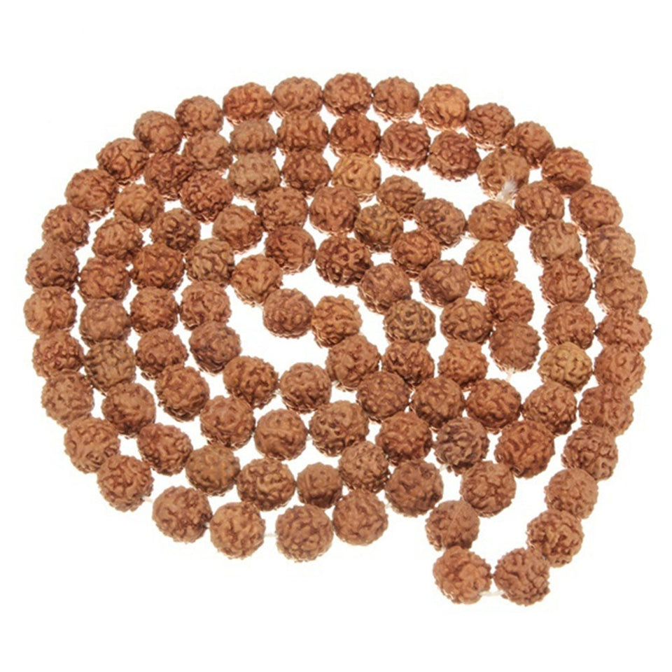 Hot Sale Natural Rudraksha Japa Mala 108 +1 Bead Hindu Prayer Meditation Buddhist for Meditation Practice Bracelet #1219