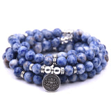 KMVEXO 18 Colors Women Amazonite 108 Mala Beads Bracelets High Quality Lotus Charm Yogi Bracelet Necklace Fashion Jewelry