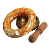 KiWarm 8cm Hand Hammered Chakra Tibetan Singing Bowl Set Wood Sticker Mat for Meditation Yoga Buddhism Gifts Home Decor Crafts