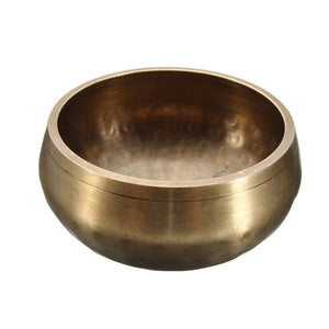 KiWarm Vintage Chinese Hand Hammered Singing Bowl+Wood Sticker+Mat For Chakra Tibetan Prayer Meditation Yoga Ornament