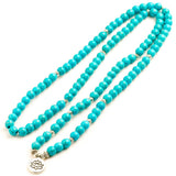 Men 8mm Howlite Lotus Bracelet or Necklace Stone 108 Beads Buddha Tree Life Charms Bracelet Women Couple Jewelry Gift for Girls