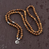 Multilayer 108 Wood Beads OM Lotus Bracelet Tibetan Buddhist Mala Buddha Charm Bracelet Yoga Rosary Wooden For Women Men Jewelry