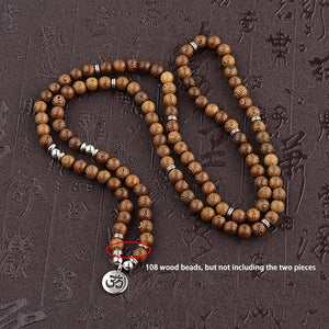 Multilayer 108 Wood Beads OM Lotus Bracelet Tibetan Buddhist Mala Buddha Charm Bracelet Yoga Rosary Wooden For Women Men Jewelry