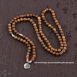 Multilayer 108 Wood Beads OM Lotus Bracelet Tibetan Buddhist Mala Buddha Charm Bracelet Yoga Rosary Wooden For Women Men Jewelry