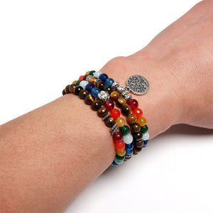 NAPOLN Tree Of Life Multilayer Bracelet Beads 108 Mala Yoga Bracelets Natural Stone For Women Dropshipping Bracelets For Men
