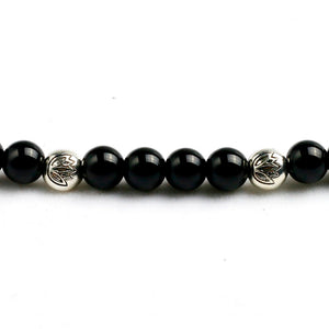 Natural Black Onyx Mala 108 Beads Bracelet Necklace Women Men Tree Life Om Charm Stone Powerful protection Yoga Jewelry