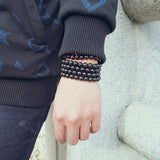 Natural Ebony Tibetan Buddha Mala Bracelet wooden 108 Bead necklace Black Charm Multilayer Bracelets For Women Men Jewelry Gift