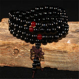 Natural Sandalwood Bracelet Men Buddhist Buddha Meditation Bead Bracelet For Women Prayer 108 Beads Rosary Hanging Decoration