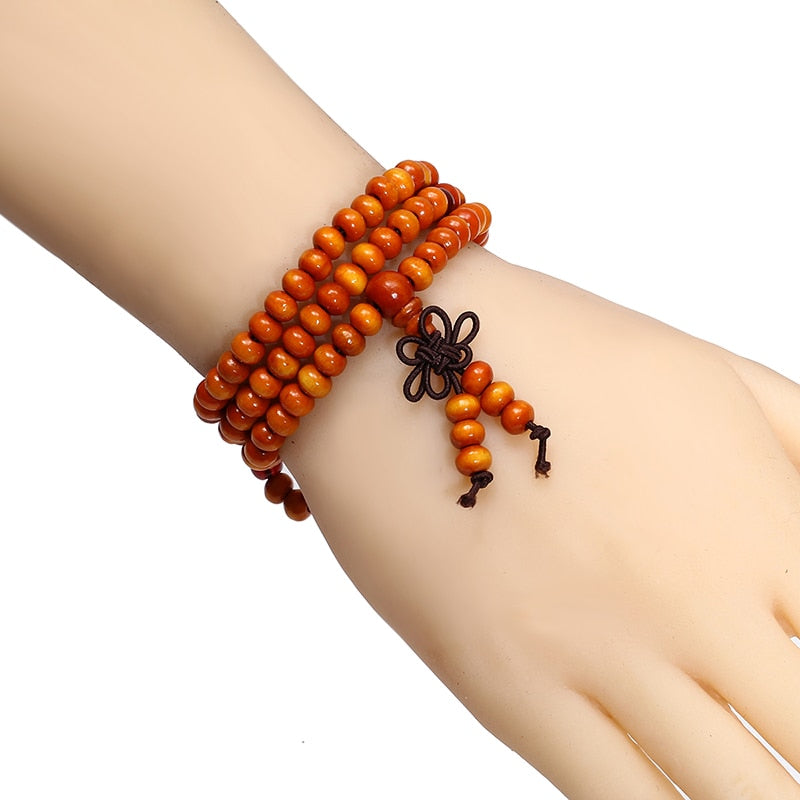 Natural Sandalwood Buddhist Buddha Prayer Bracelets Prayer Bead Mala 108 Beaded 6mm Stretch Women Men Bracelets &Bangles Jewelry