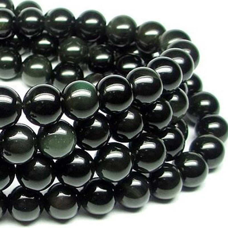 Natural Stone Black Rainbow Obsidian Bracelet Man Women 108 Beads Stretch Bracelets 6mm Fashion Buddha Rosary Buddhist For Lover