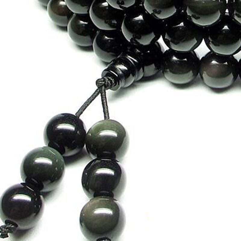 Natural Stone Black Rainbow Obsidian Bracelet Man Women 108 Beads Stretch Bracelets 6mm Fashion Buddha Rosary Buddhist For Lover