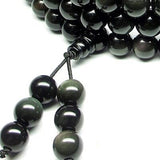 Natural Stone Black Rainbow Obsidian Bracelet Man Women 108 Beads Stretch Bracelets 6mm Fashion Buddha Rosary Buddhist For Lover