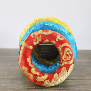 Nepal Handmade Singing Bowl Mat Hot Coffee Pot Mat Cloth Craft Figurines Round Shape Desktop Insulation Pad Buddhist Temple Use
