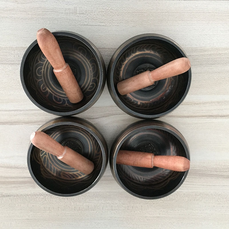 Nepal Tibetan Sing Bowl 7 size Himalayan Buddhist Yoga Meditation Singing Bowl Fengshui