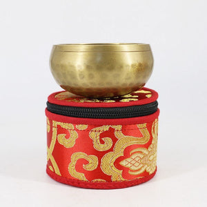 Nepalese Handmade Singing Bowl Gift Box Buddhist Utensils Storage Cloth Package Tibet Bowl Bag Red Blue Yellow Random Color